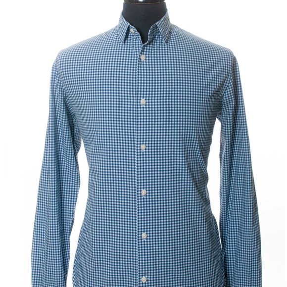 Vince Blue Gingham Check Casual Shirt - Picture 2 of 5